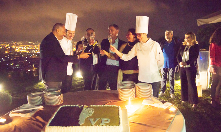 P. Casciaro, Daniela Iuliano e Nino Pane, la chef Viviana Marrocoli e il ma&icirc;tre Pasquale Grande